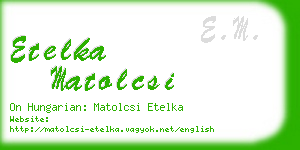 etelka matolcsi business card